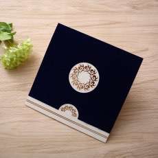 Pocket Invitation Card Holiday Greeting Card Customized Dark Blue Foiling Card 